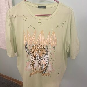 Zutter Dreamer Leopard Graphic Tee - Lime Green